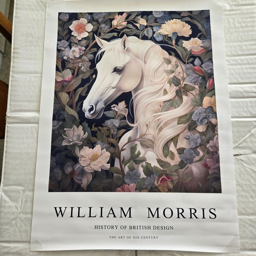 Ljuvlig bild på canvasduk, tavla, poster, HÄST, WILLIAM MORRIS