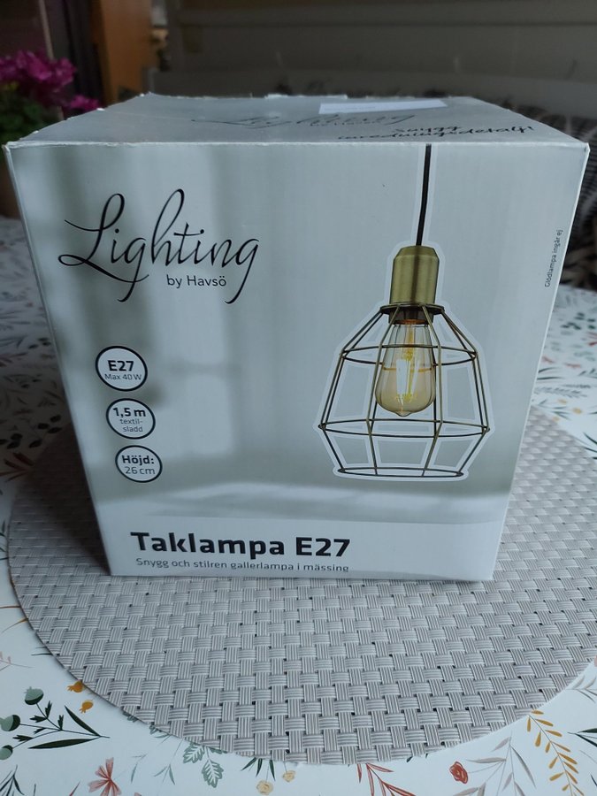 Taklampa E27 mässing