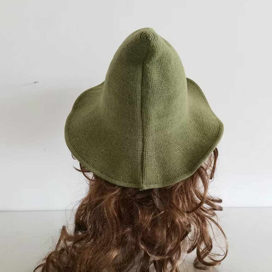 Green Wool Blend Crochet Witch hat,High Quality Adult Wizard Hat. 56-58.5 cm