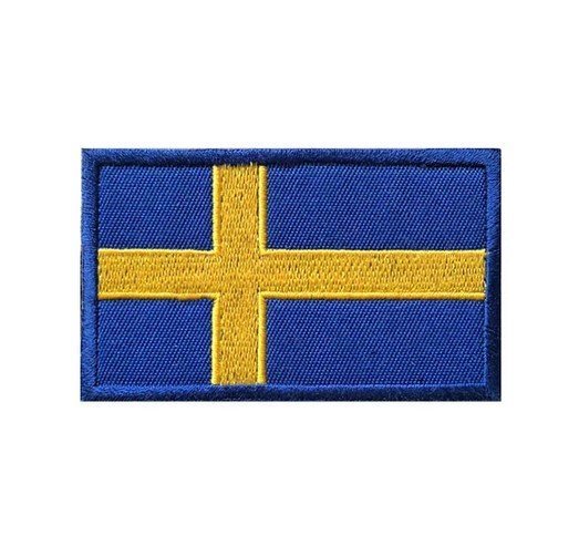 Tygmärke - Svenska flaggan kardborre