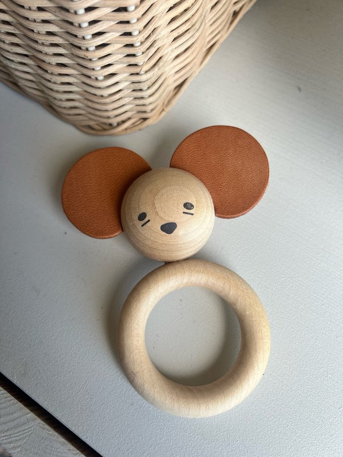 GarboFriends Mouse Wood  Leather Teether Mister Mouse