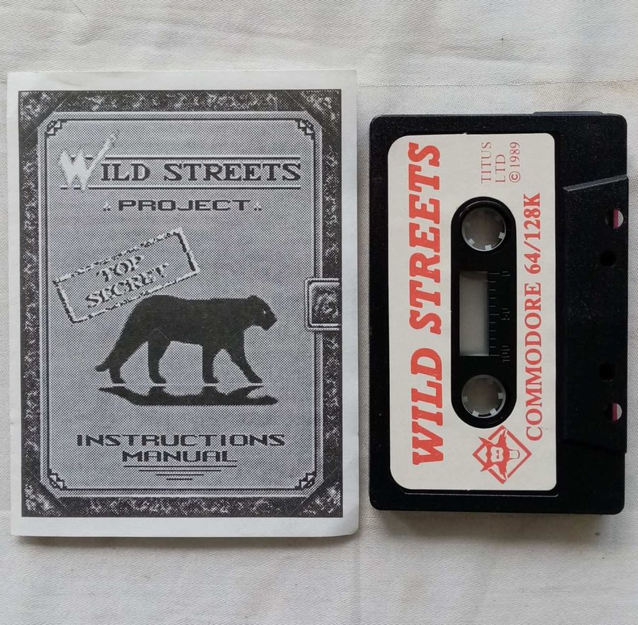 Wild Streets (Titus Software) - Tape + Manual ->TESTAD<- Commodore 64