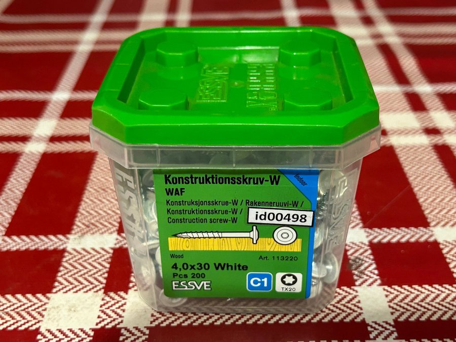 Konstruktionsskruv (id00498) Essve WAF 40x30 mm 200st 1 paket EAN 7317761903178