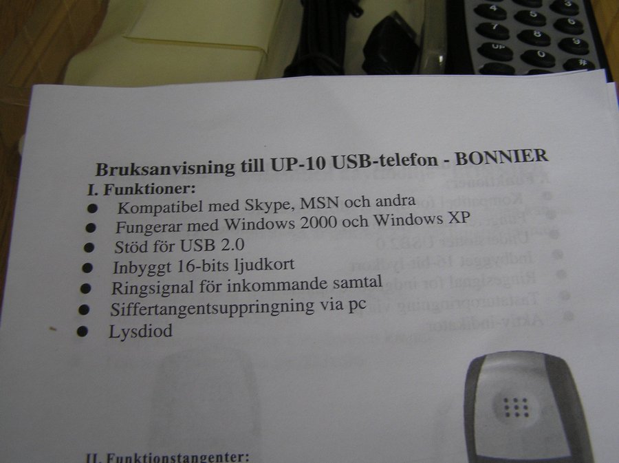 USB telefon helt ny i förpackning