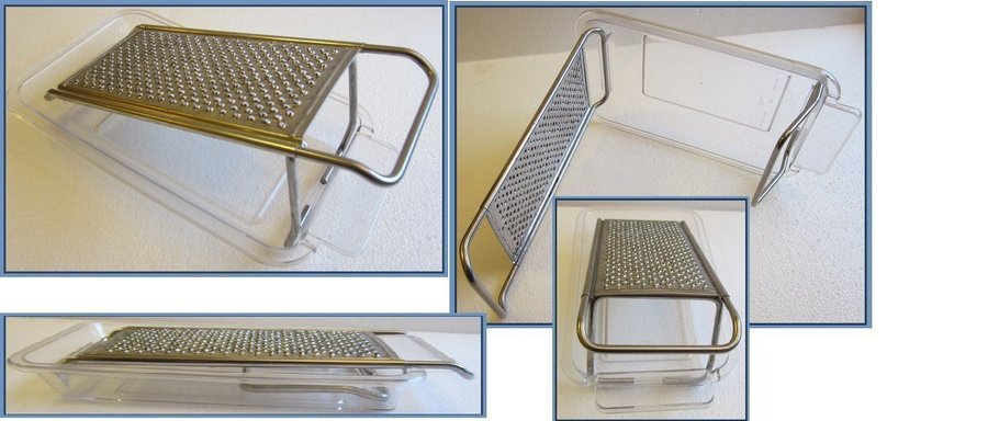 Italian "BIANCHI" Steel and Lucite Cheese Grater with tray-perfect condition.