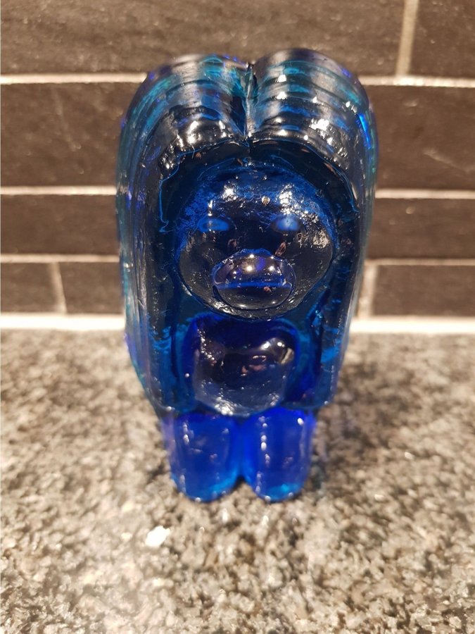 Blå glasfigur Troll Bergdala