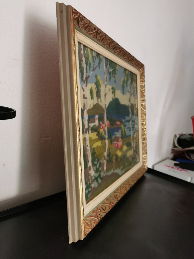 Vintage golden frame~Sweden~Äldre travelram