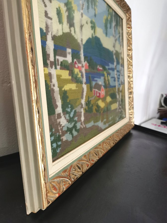 Vintage golden frame~Sweden~Äldre travelram