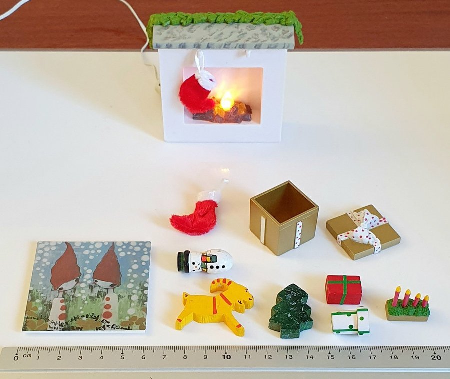 Nytt: Lundby eldstad med belysning och många tillbehör;julklapp dockskåp dockhus