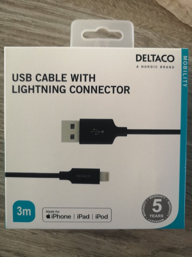 USB CABLE 3 M helt ny