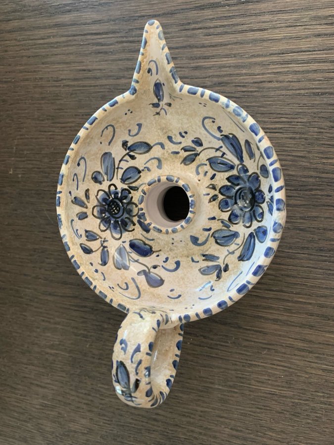 Deruta Italian Pottery ceramics Aladdin candle holder handpainted