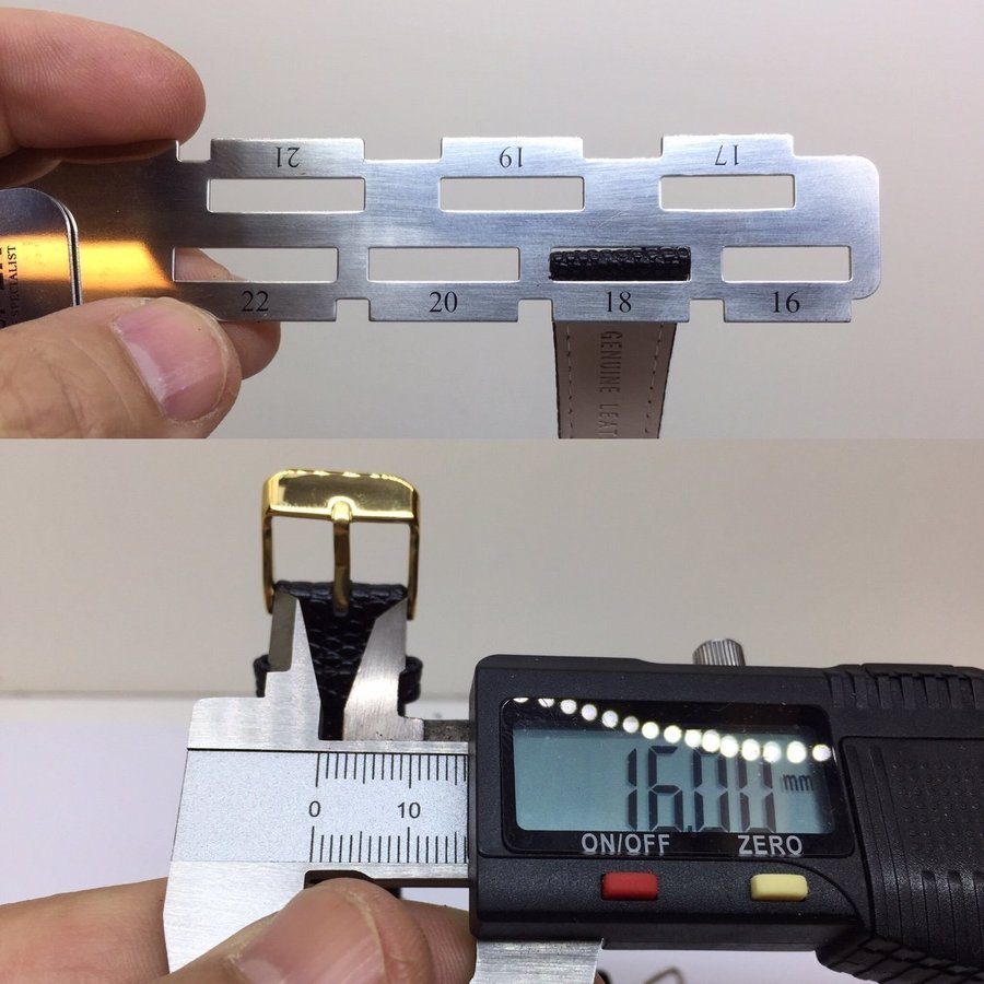 Klockarmband 18mmÄkta läder 2 BandstiftarmbandsurHerrDam ödle-mönsterny