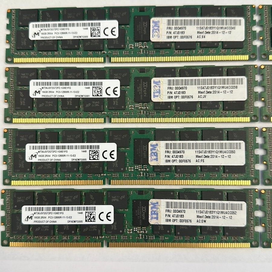 128 GB MT36JSF2G72PZ-1G6E1FG Micron 16GB PC3-12800 DDR3-1600MHz ECC Registered