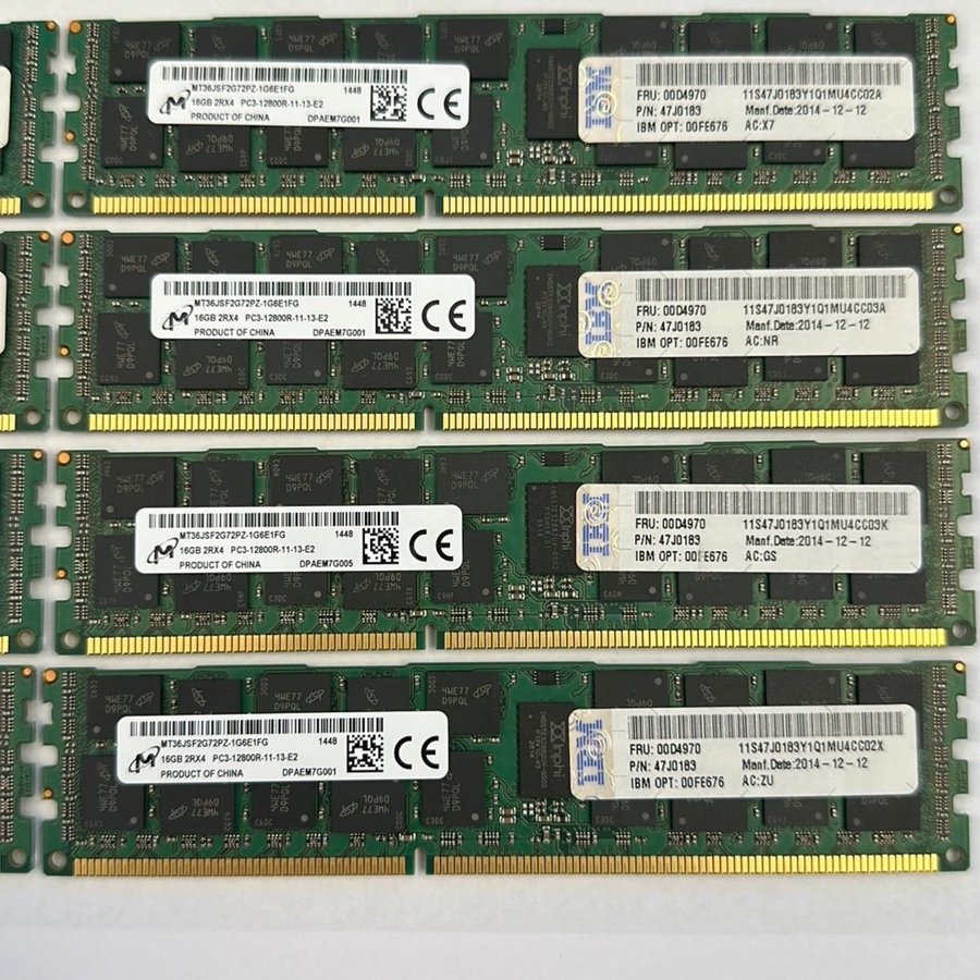 128 GB MT36JSF2G72PZ-1G6E1FG Micron 16GB PC3-12800 DDR3-1600MHz ECC Registered