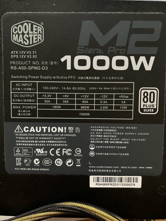 Cooler Master M2 Silent Pro 1000W