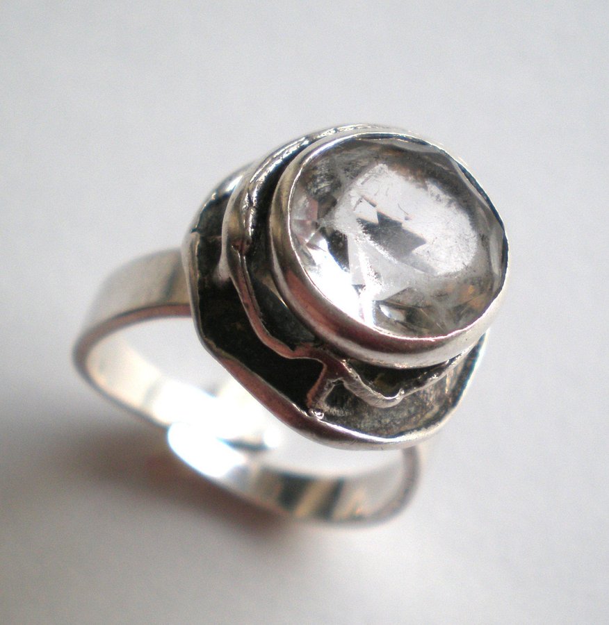 Ring silver kristall Etsuko MInowa för Nordisk Kokusai 1976 Stockholm