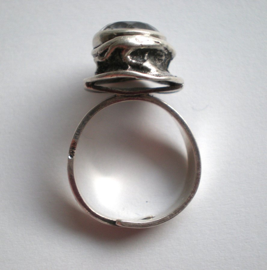 Ring silver kristall Etsuko MInowa för Nordisk Kokusai 1976 Stockholm