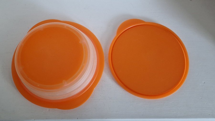 Tupperware skål/burk med lock orange