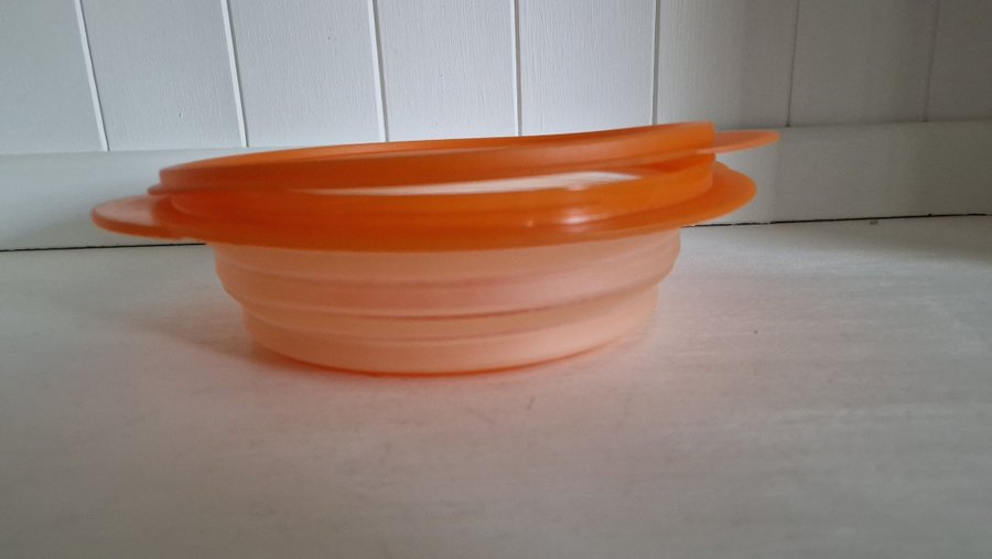 Tupperware skål/burk med lock orange