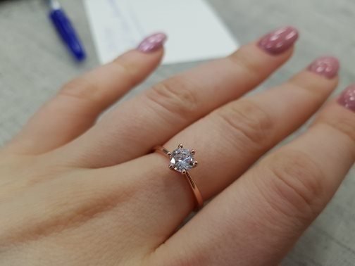 18 K Rosa Guld Fylld Ring med vitt Safir ädelsten Storlk 165