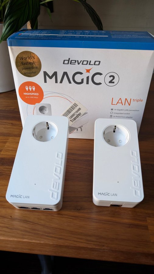 Devolo Powerline-adapter, Magic 2 LAN trippel, 3x Gigabit LAN-anslutning, dLAN