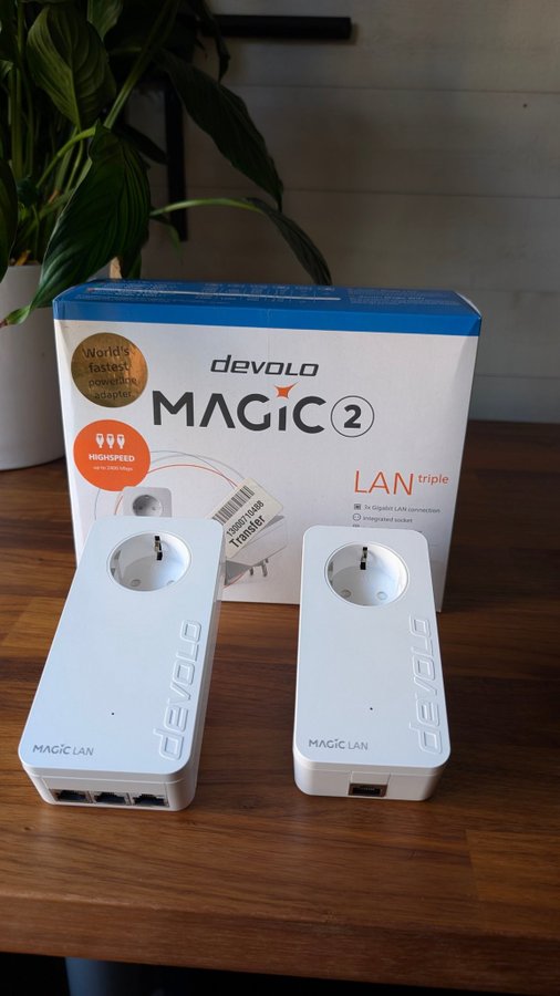 Devolo Powerline-adapter, Magic 2 LAN trippel, 3x Gigabit LAN-anslutning, dLAN