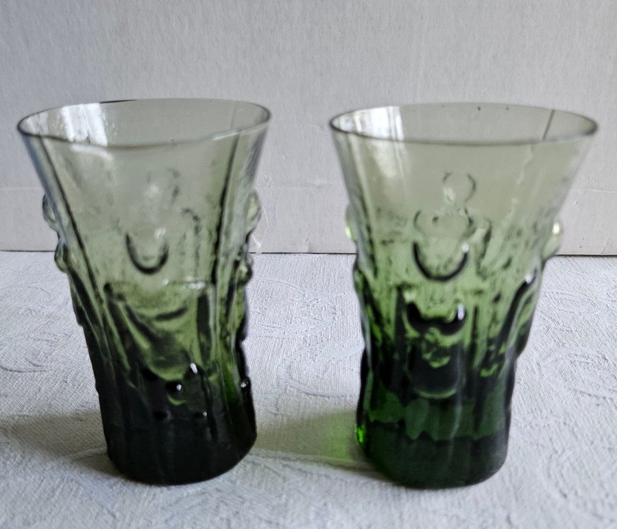 2 st snapsglas Erik Höglund Boda Adam o Eva Konstglas retro