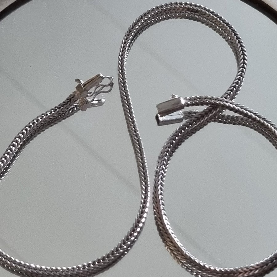 Vintage silver tjock halsband fint skick