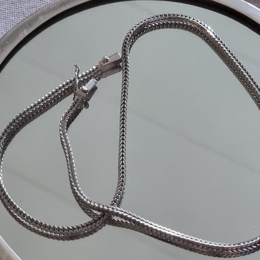 Vintage silver tjock halsband fint skick