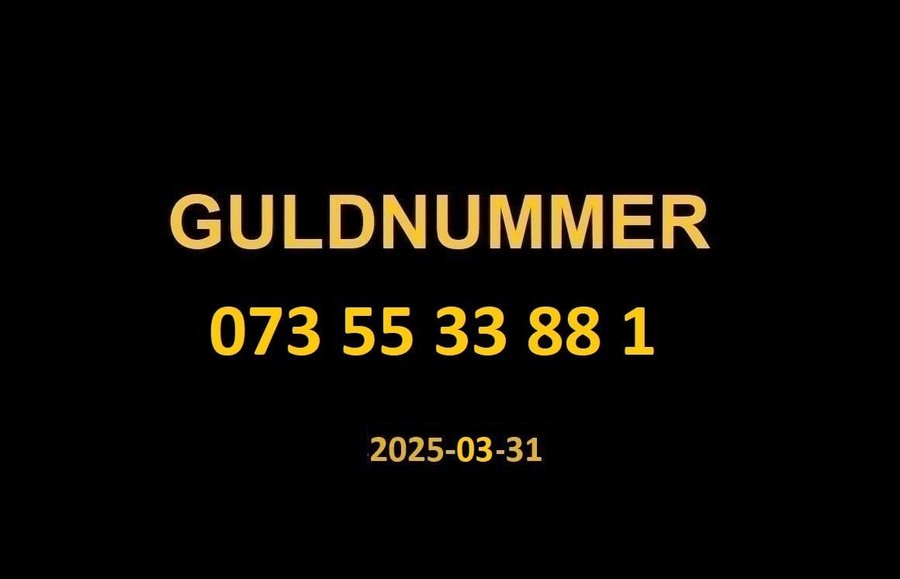 073 55 33 88 1 GULDNUMMER mobilnummer telefonnummer kontantkort nummer guld