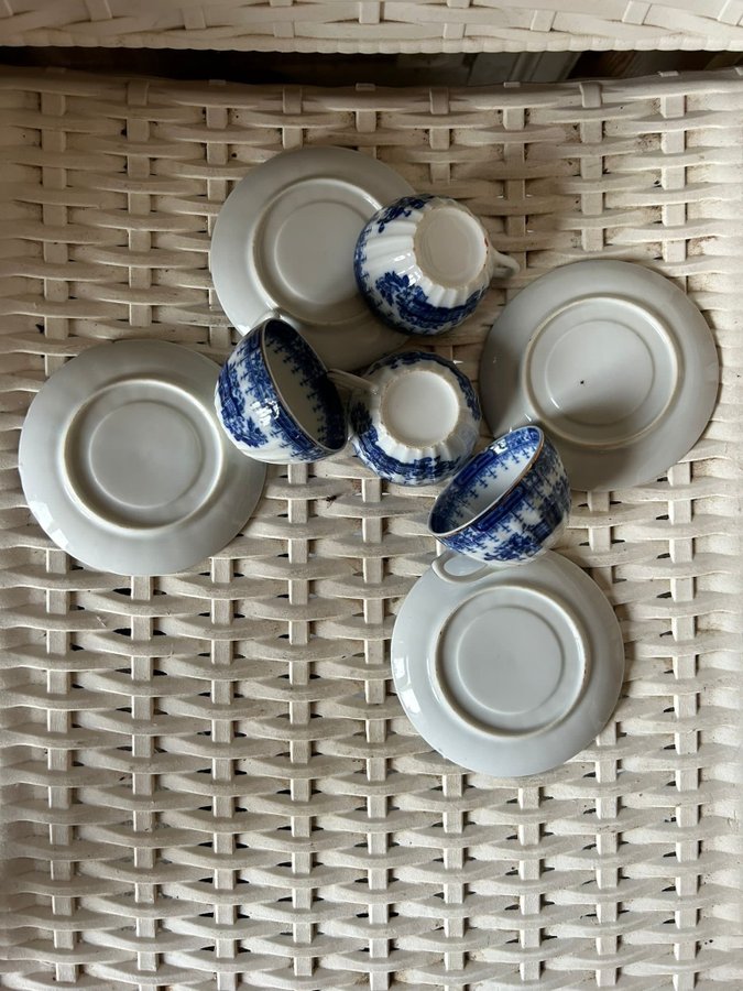 Retro ,,China blau’’ koppar med fat 8 delar,vintage