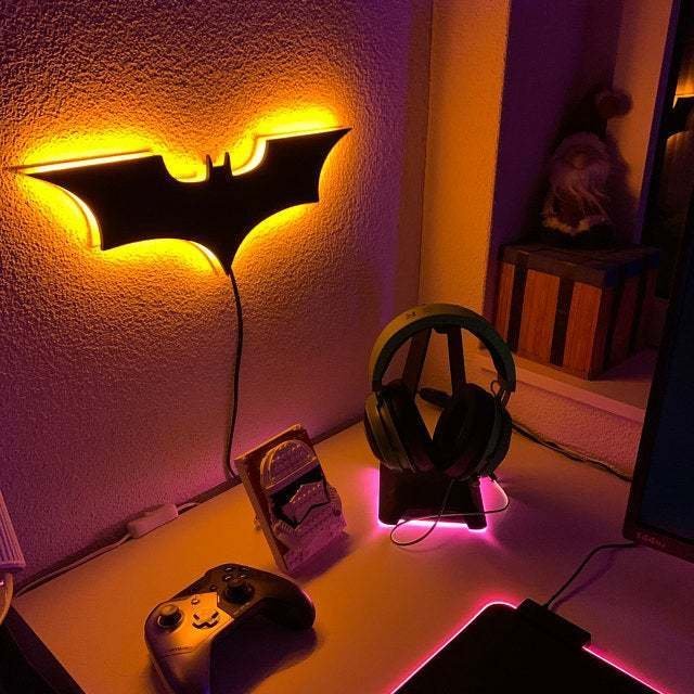 Ny fjärrkontroll Batman LED-ljus Vägglampa