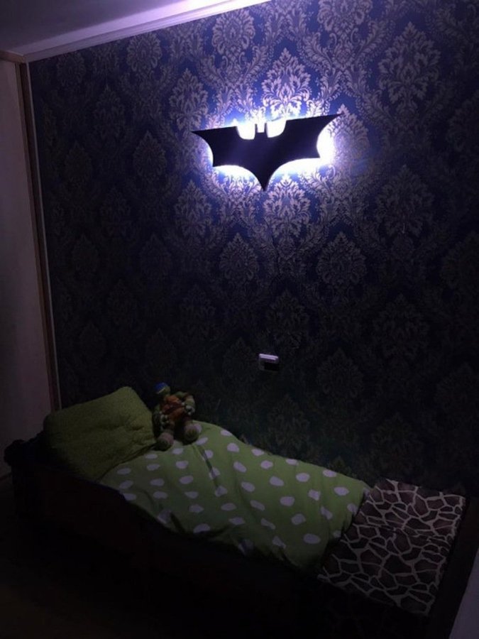 Ny fjärrkontroll Batman LED-ljus Vägglampa