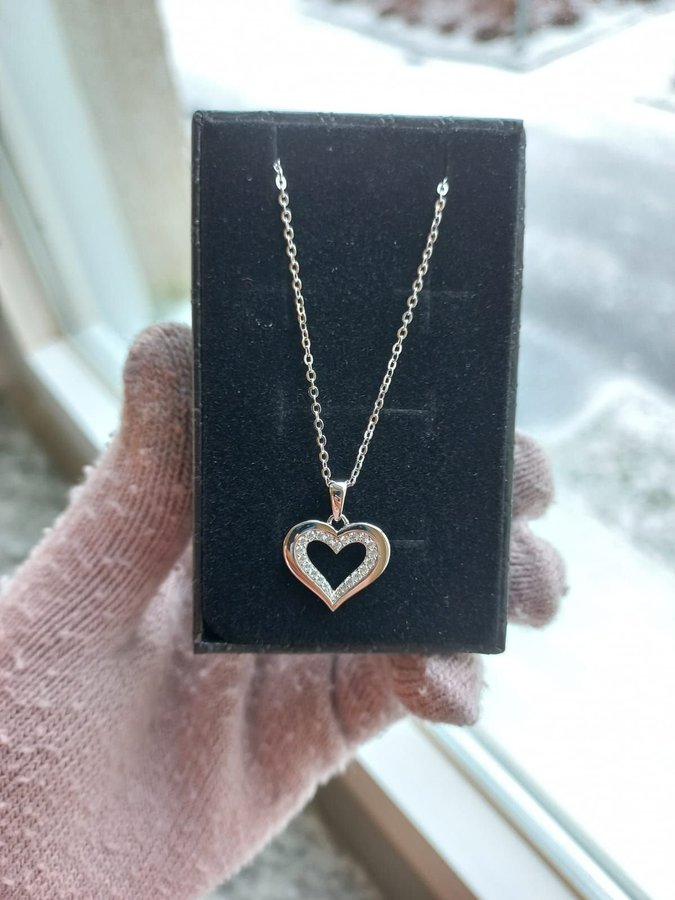 New 925 sterling silver heart pendant chain