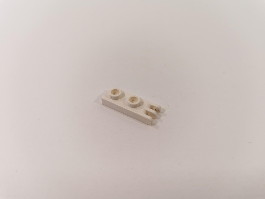 Lego - hinge - tile - ledad - 1x2 - 3 fästen - part 4275 - vit