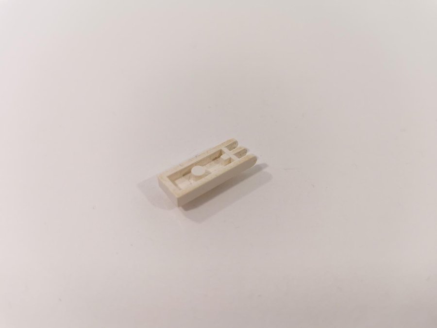 Lego - hinge - tile - ledad - 1x2 - 3 fästen - part 4275 - vit