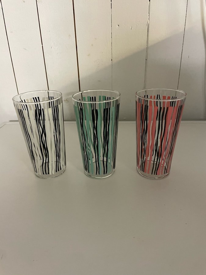 3 retro glas / 50-tal