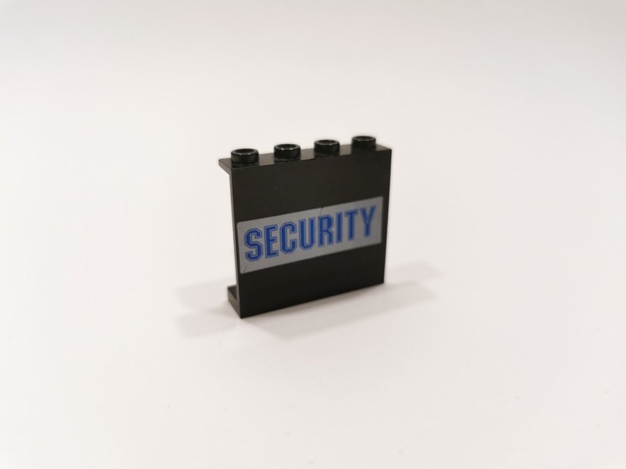 Lego - tryck - klistermärke - panel - 1x4x3 - security - svart