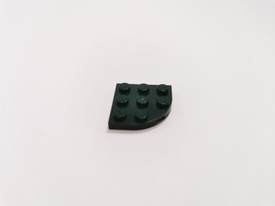 Lego - vinge - plate - hörn - 3x3 - part 30357 - mörkgrön