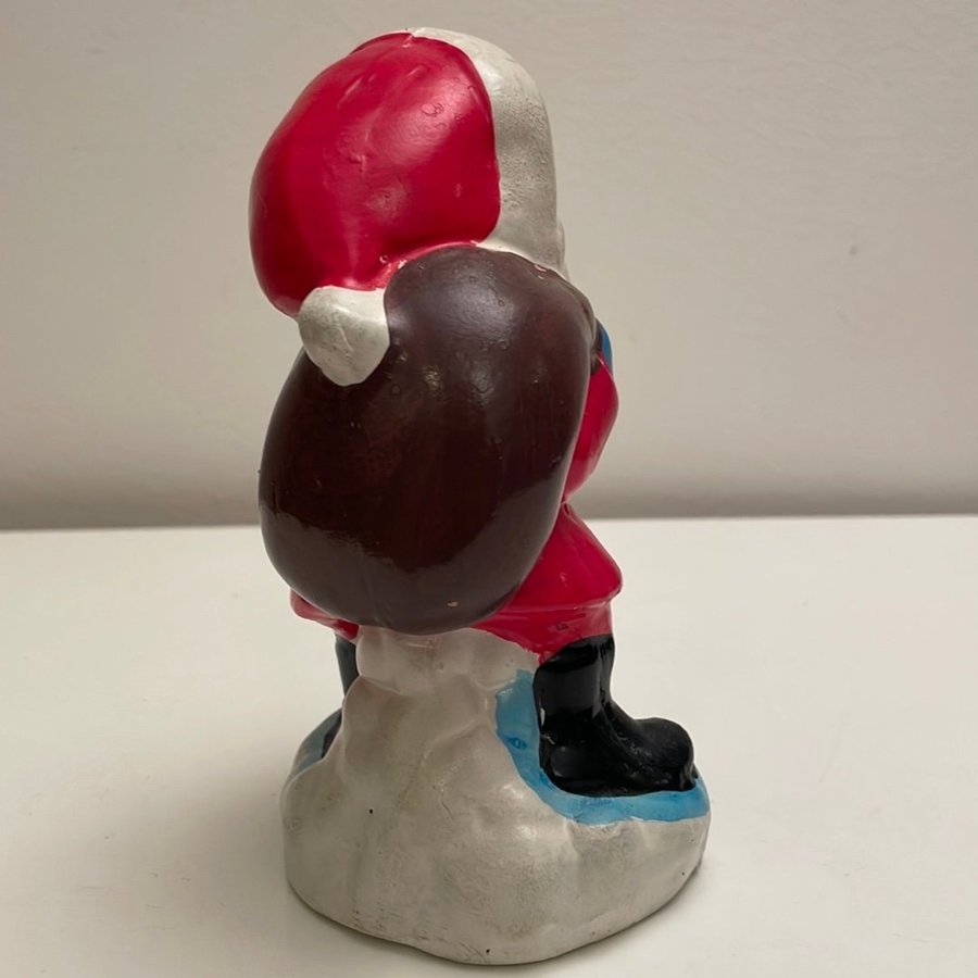 Vintage Retro Jultomte Jul Tomte Nisse Tomtenisse Santa Claus med Lykta och Säck