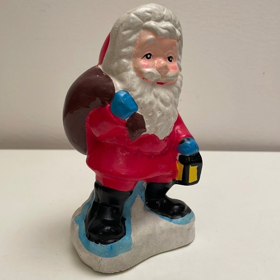 Vintage Retro Jultomte Jul Tomte Nisse Tomtenisse Santa Claus med Lykta och Säck