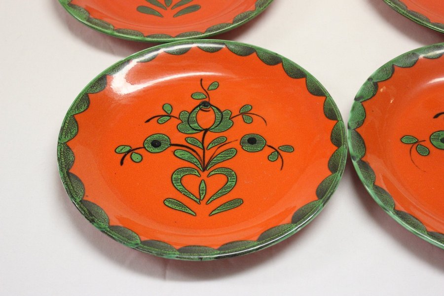 4 Orange Tallrik Tallrikar Villeroy  Boch Gallo Piroschka George Schmider 70tal