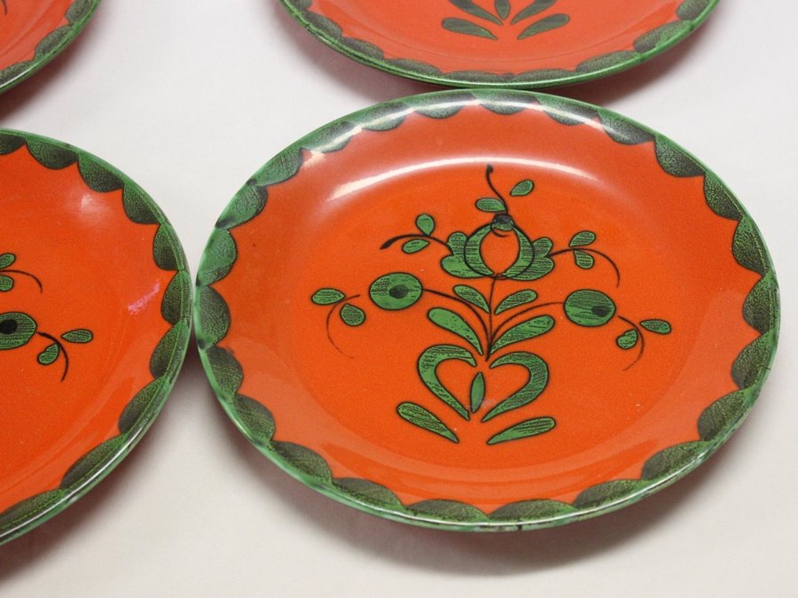 4 Orange Tallrik Tallrikar Villeroy  Boch Gallo Piroschka George Schmider 70tal