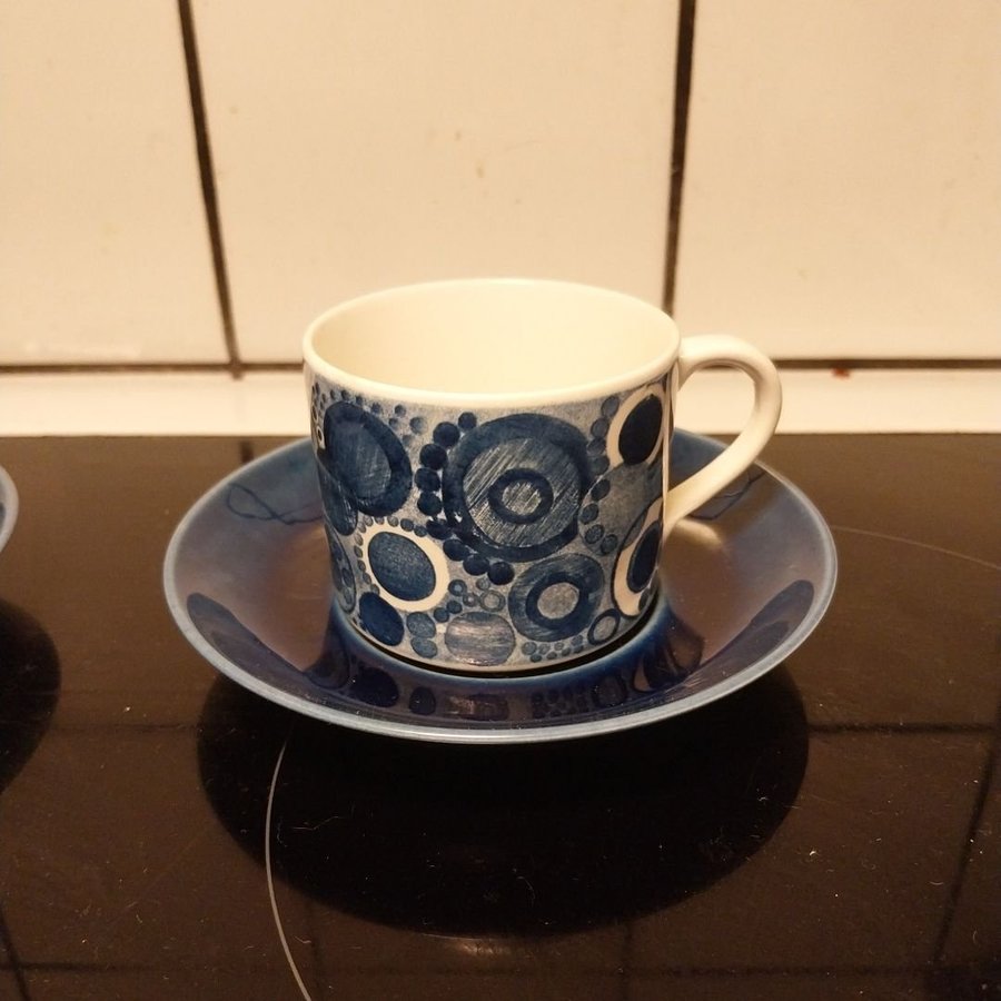 Kaffekopp med fat Rörstrand Pi 60-tal retro