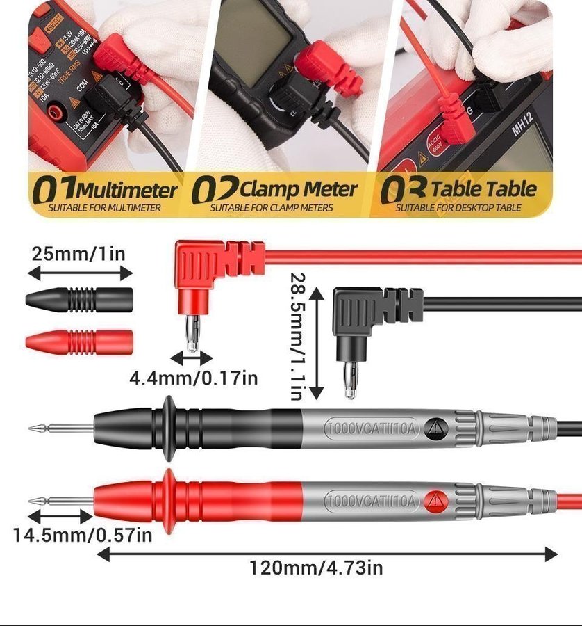 Testsladdar för multimeter