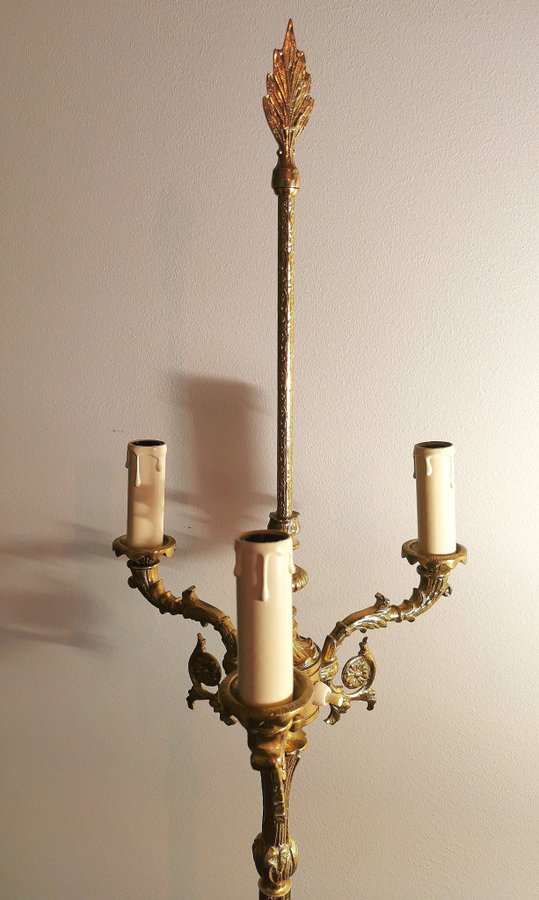 Vintage floorlamp Art deco~mässing~vintage brass~