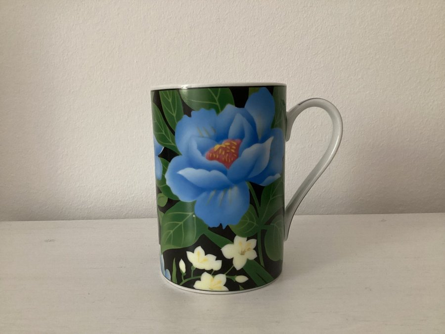 GIFTWARE POWER MUG/CUP FLOWER DESIGN COLLECTION BLUE mugg i porslin