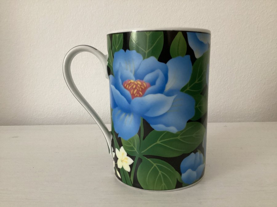 GIFTWARE POWER MUG/CUP FLOWER DESIGN COLLECTION BLUE mugg i porslin