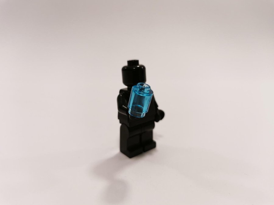 Lego - transparent - brick - 1x1 - rund - part 3062 - ljusblå (trans light blue)