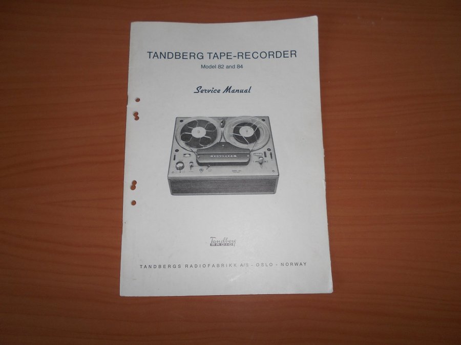 Tandberg Bandspelare Service Manual Model 82 och 84